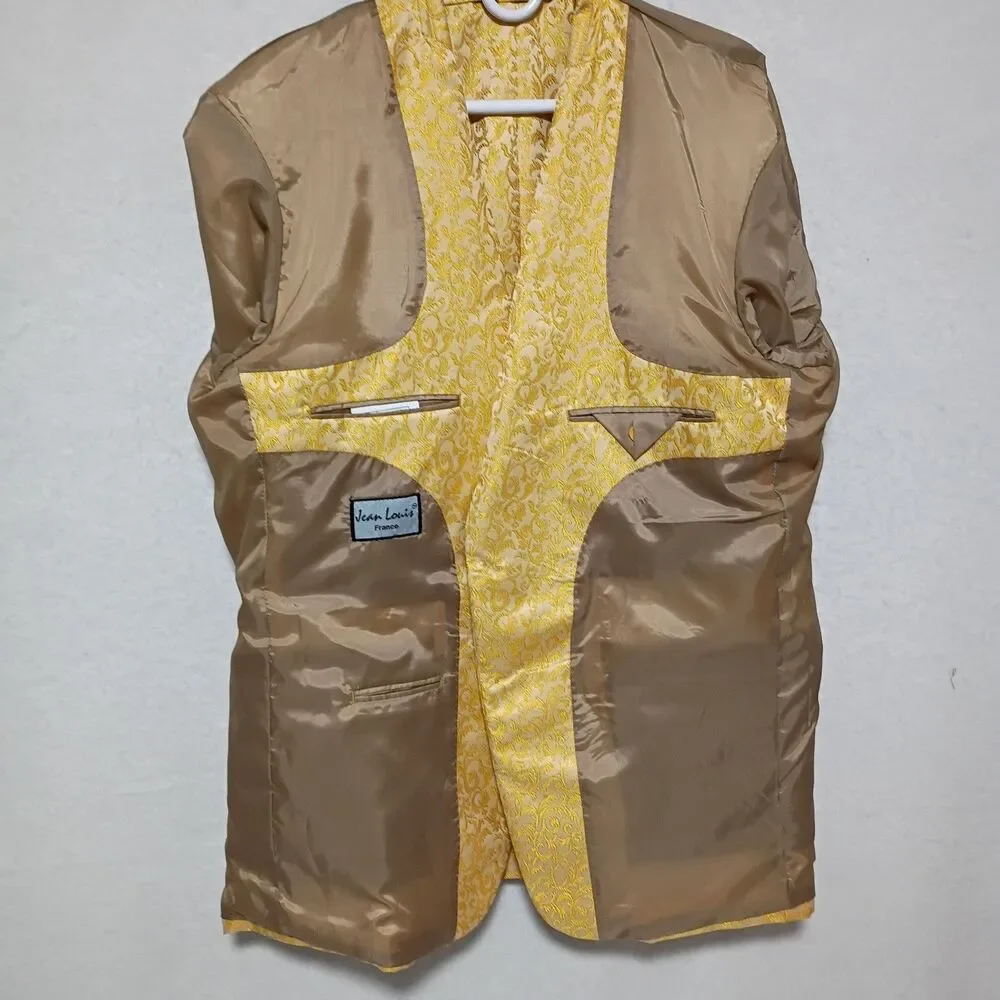 Jean Louis France Brocade Blazer Golden Yellow 48R